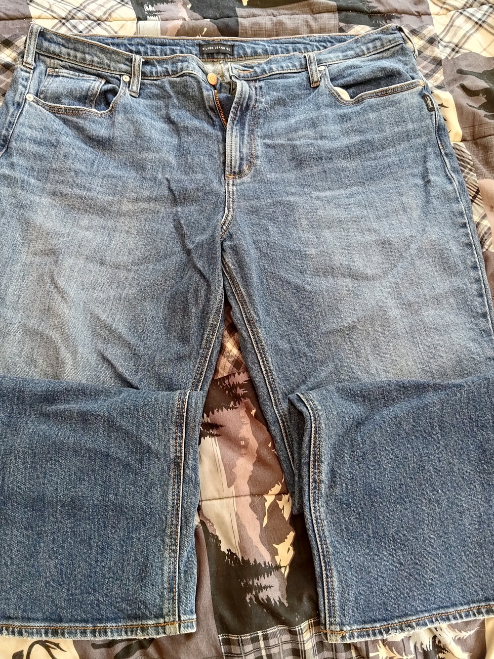 Silver Jeans Women's Baggy Bootcut Blue Denim Jeans